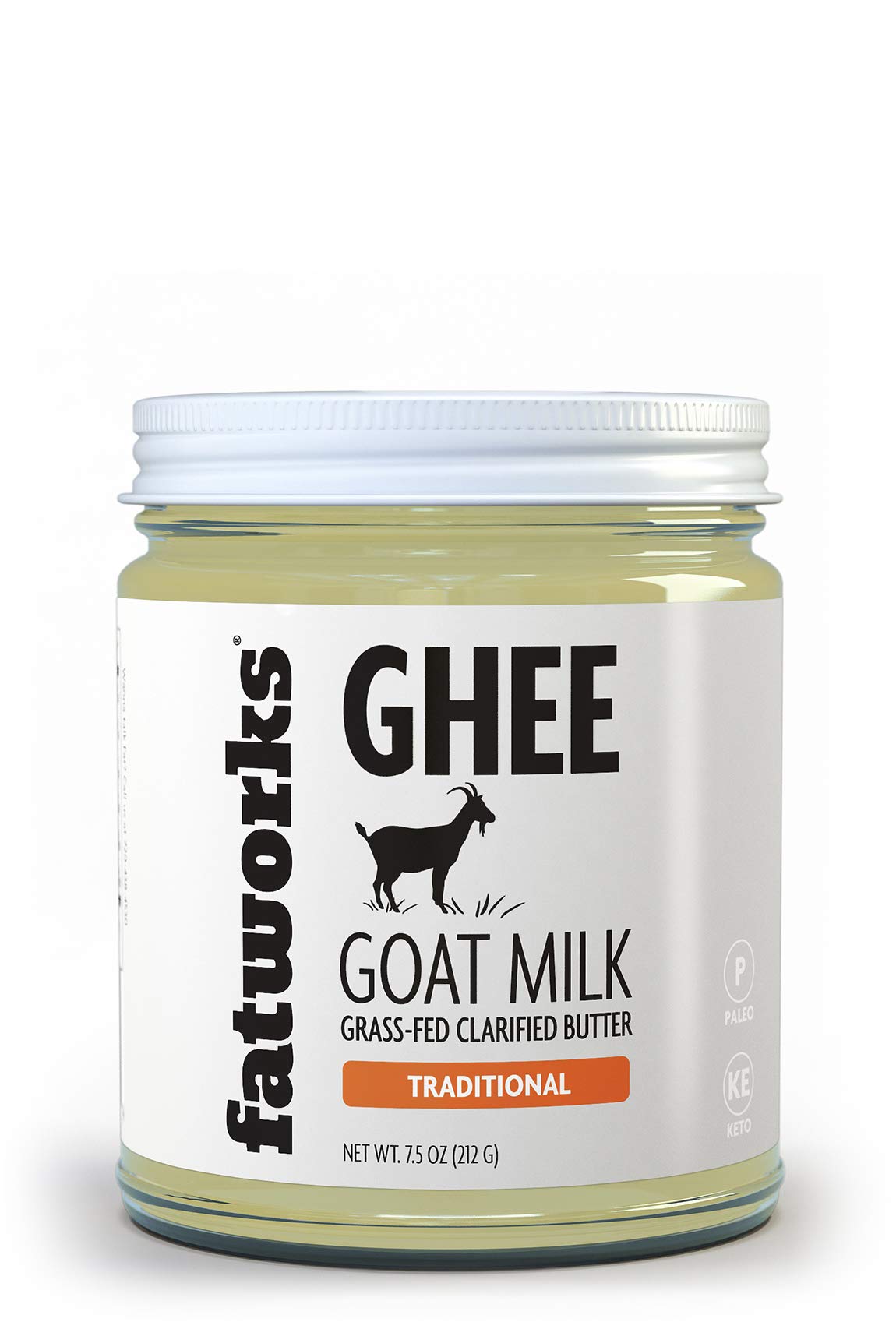 Fatworks Fine Filtered 100% Grass-Fed Goat Milk Ghee, Pasture Raised on Small Family U.S. Farm. KETO, PALEO, WHOLE 30 APPROVED, 