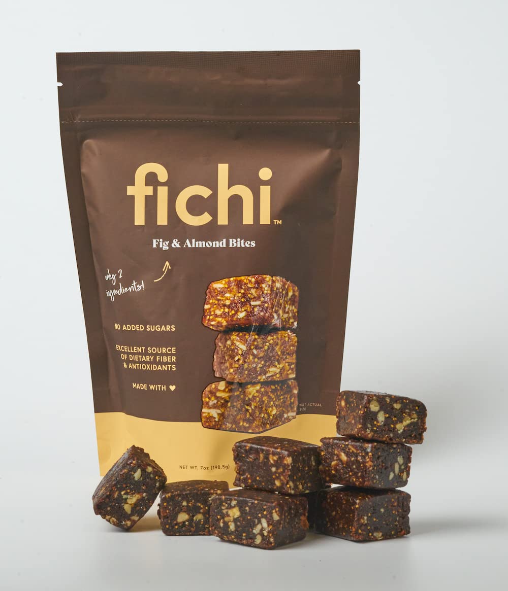 Fichi Fig and Nut Bites, Gluten-Free Italian Snack, 3.5oz Bag, Fig and Almond
