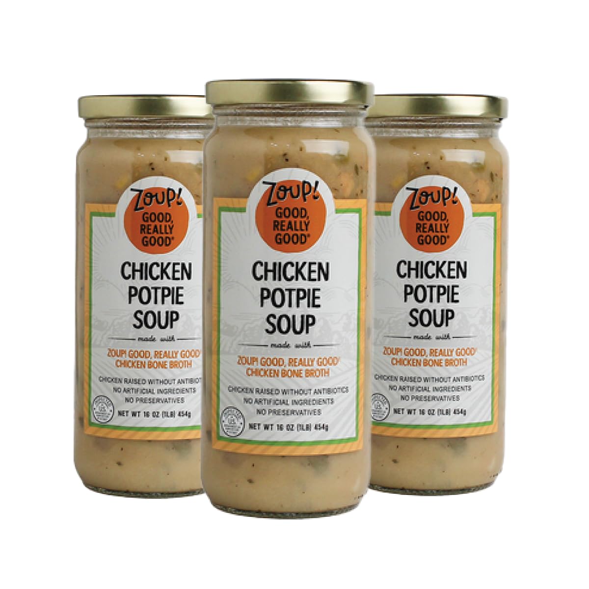 Zoup! Chicken Potpie Soup - No Artificial Ingredients, 16 oz Ready to Serve (3 Pack)