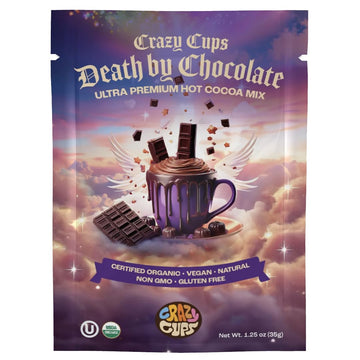 Crazy Cups Ultra Premium Hot Chocolate Mix, Dairy Free, Organic Vegan Hot Chocolate Packets, Non GMO Rich Hot Cocoa Mix 20 Packe