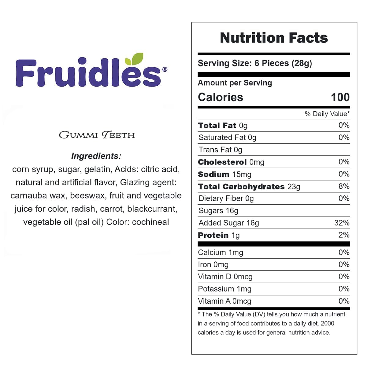 Fruidles Gummi Teeth Candy, Delicious Fruit Flavors Gummies (2 Pounds)