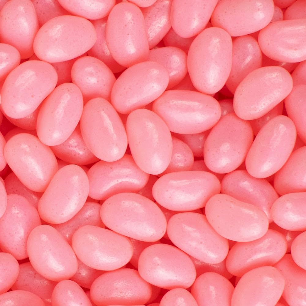 Pink Candy Jelly Beans Bulk - Strawberry Flavored Chewy Candy Beans for Party Favors, Buffets, Birthdays, Baby Showers, Weddings