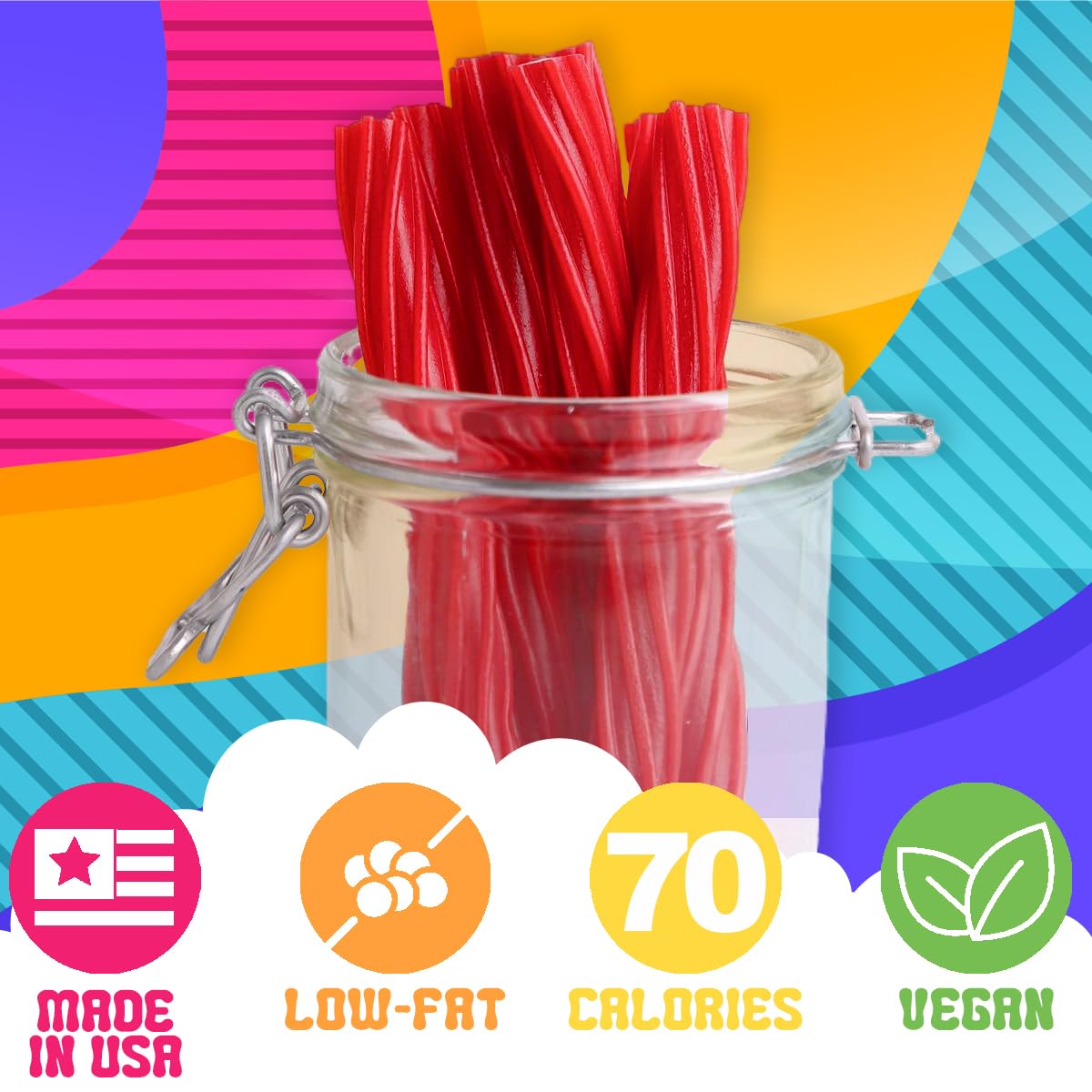 Amish Good Gourmet Licorice Twist Candy - Raspberry Flavor, Sweet & Chewy, 8 Oz