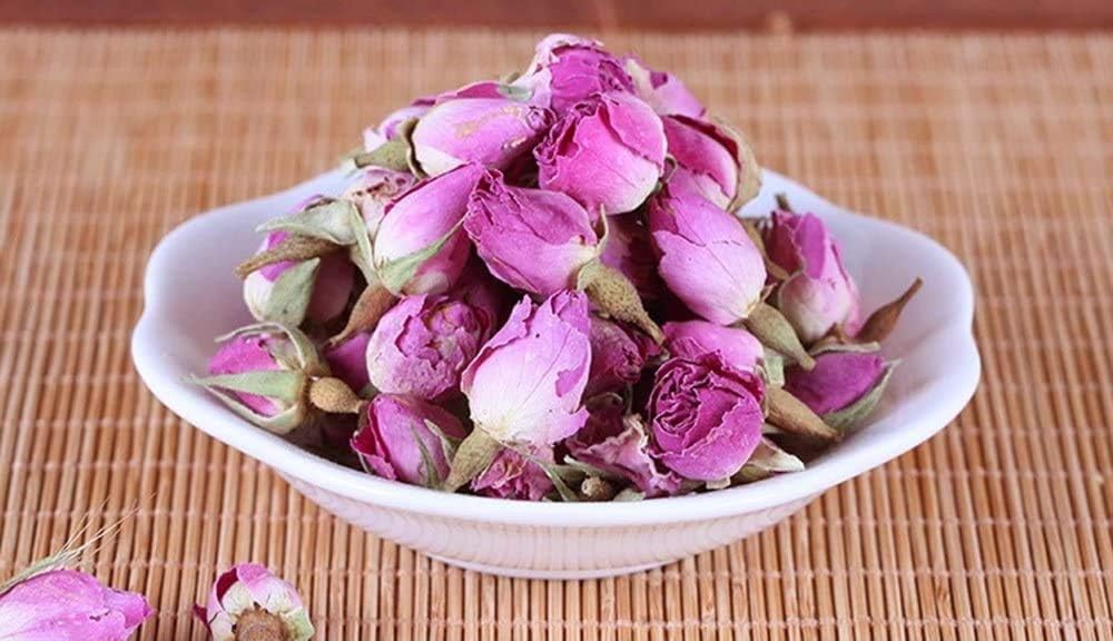 TooGet Organic Dried Pink Rose Buds & Petals, Culinary Food Grade, 4 OZ, Rose Color, Model ROSE-044