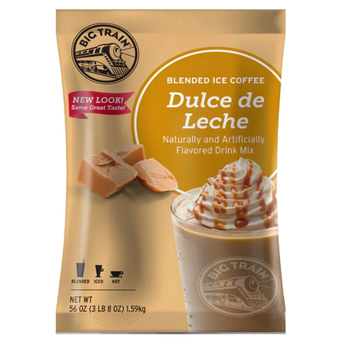 Big Train Blended Ice Coffee, Dulce De Leche, 3.5 Pound, Powdered Instant Coffee Drink Mix