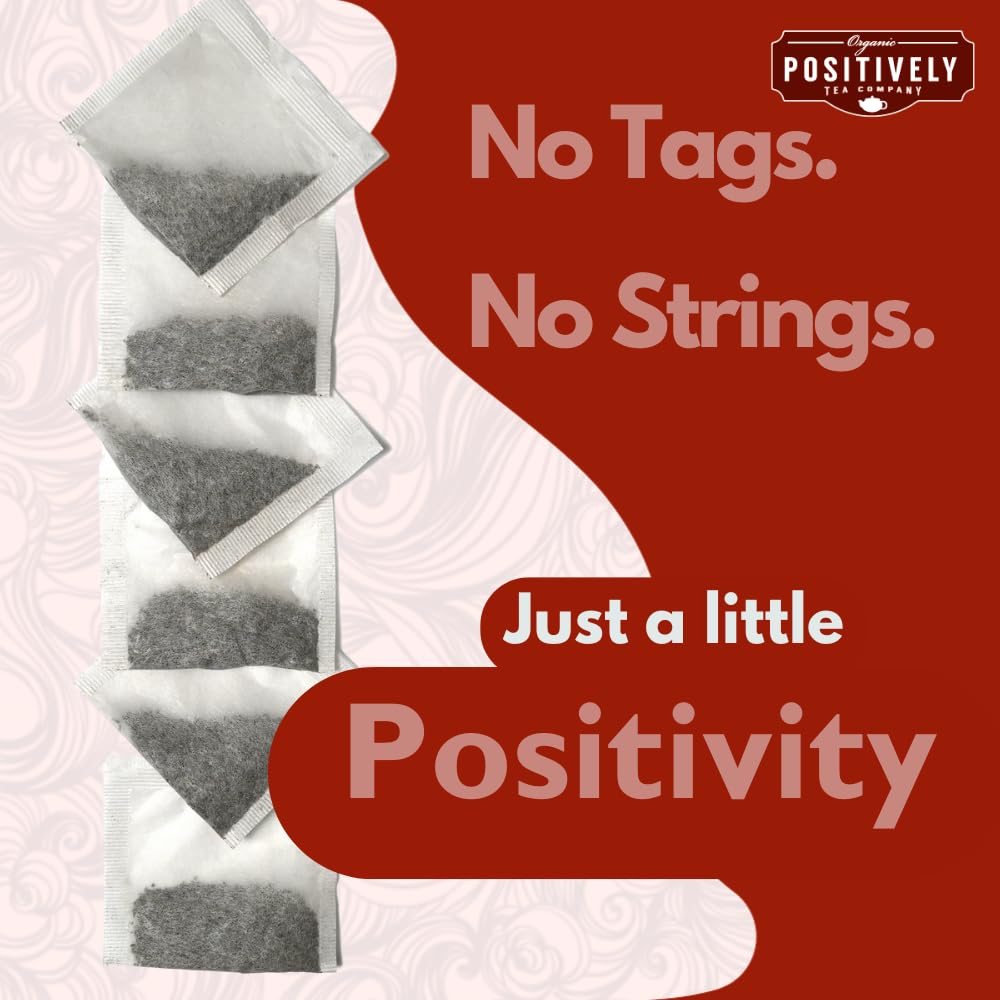 Organic Positively Tea Company, English Breakfast Black Tea Bags, 100 Count, Eco-Friendly Tea Bags, Non-Gmo