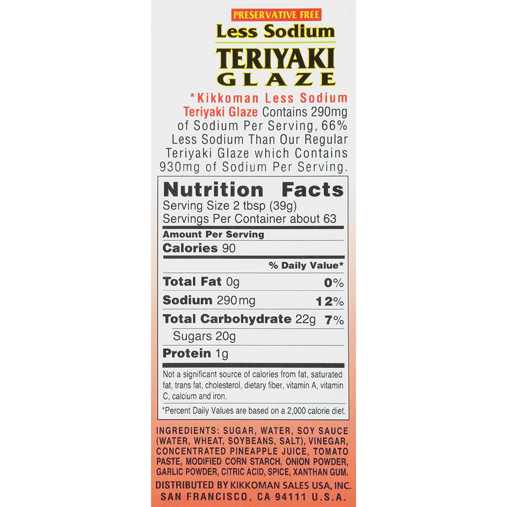 Kikkoman 5 Lb 6 Oz Preservative-Free Less Sodium Teriyaki Glaze