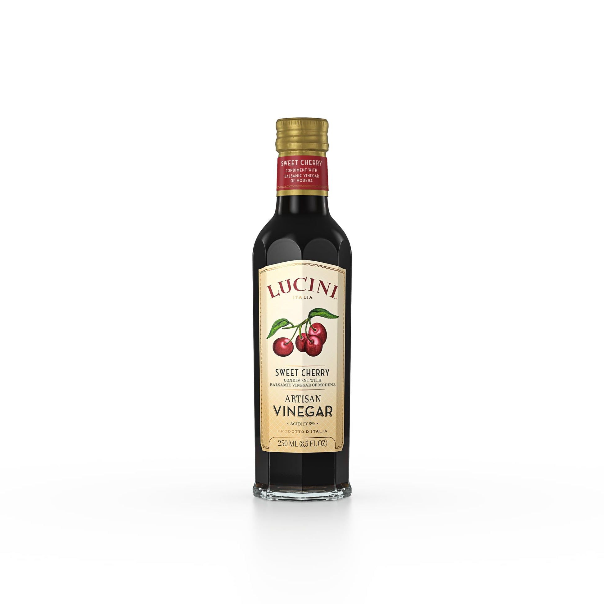 Lucini Sweet Cherry Balsamico Artisan Vinegar, 250 mL (Pack of 6)