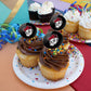 Ohio Wesleyan University Secondary Logo Cupcake Picks Toppers Decoration Set Of 6