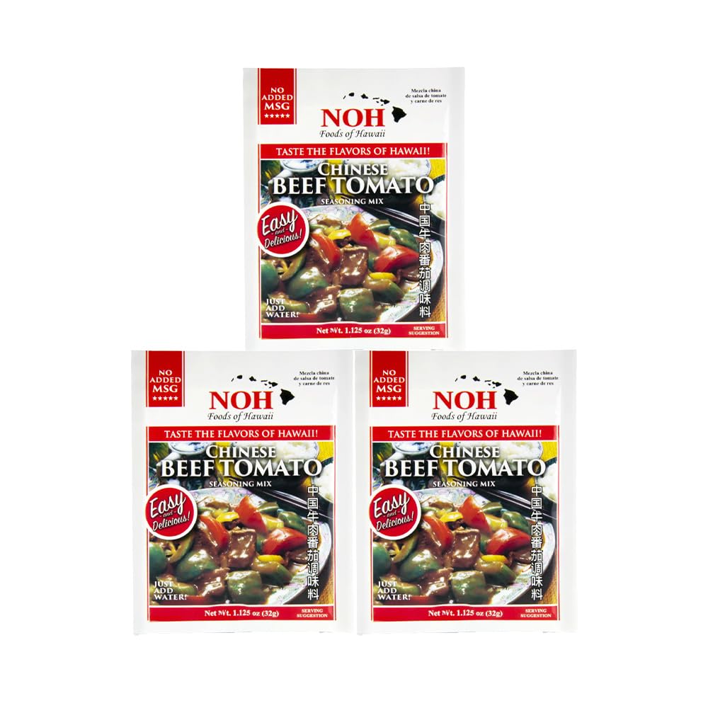 NOH Foods Seasoning Packets, Chinese Beef Tomato, 1.5 oz, Pack of 3