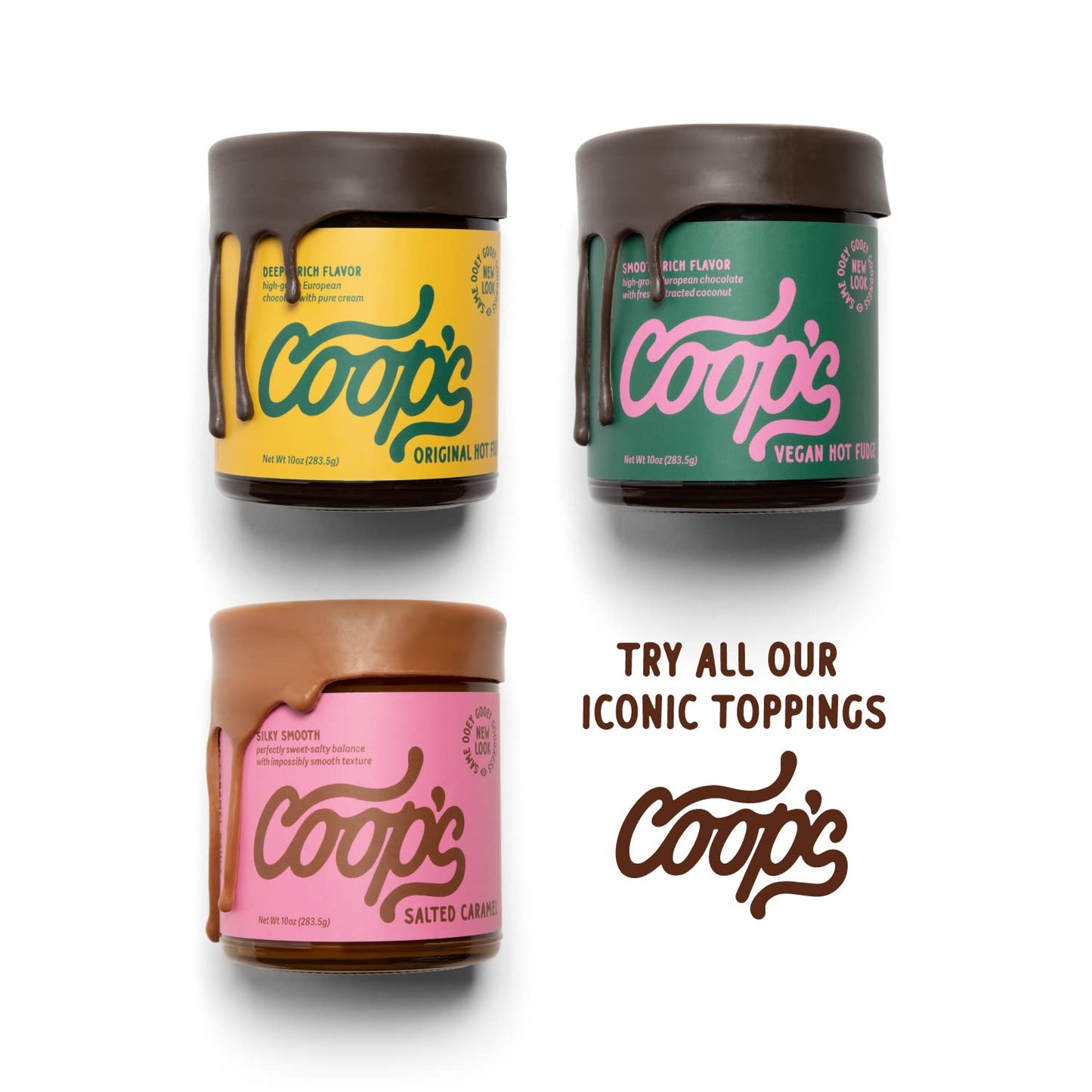 Coops Original Hot Fudge: Gourmet, All Natural, Handcrafted, Gluten Free, Non-GMO, Chocolate Ice Cream Toppings, Sundae, Desser