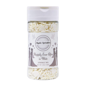 Mystic Sprinkles Wedding/Bridal Sprinkles Mixes (Happily Ever After In White Sprinkle Mix 3.8Oz)