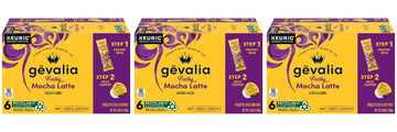 Gevalia, 2-Step K-Cup & Froth Packets, 6 Count, 5.6Oz Box (Pack Of 3) (Mocha Latte)