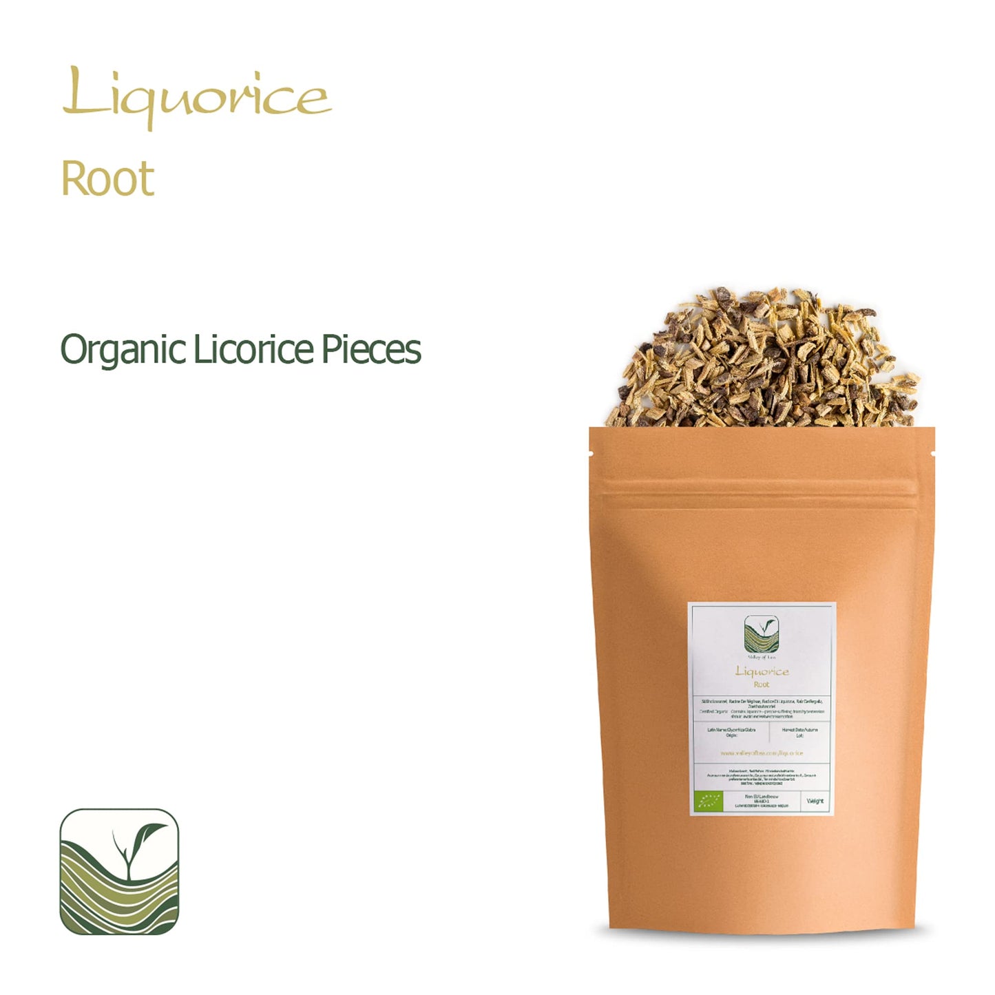 Valley of Tea Organic Liquorice Root Tea - Great Flavoring for Dishes - 200g