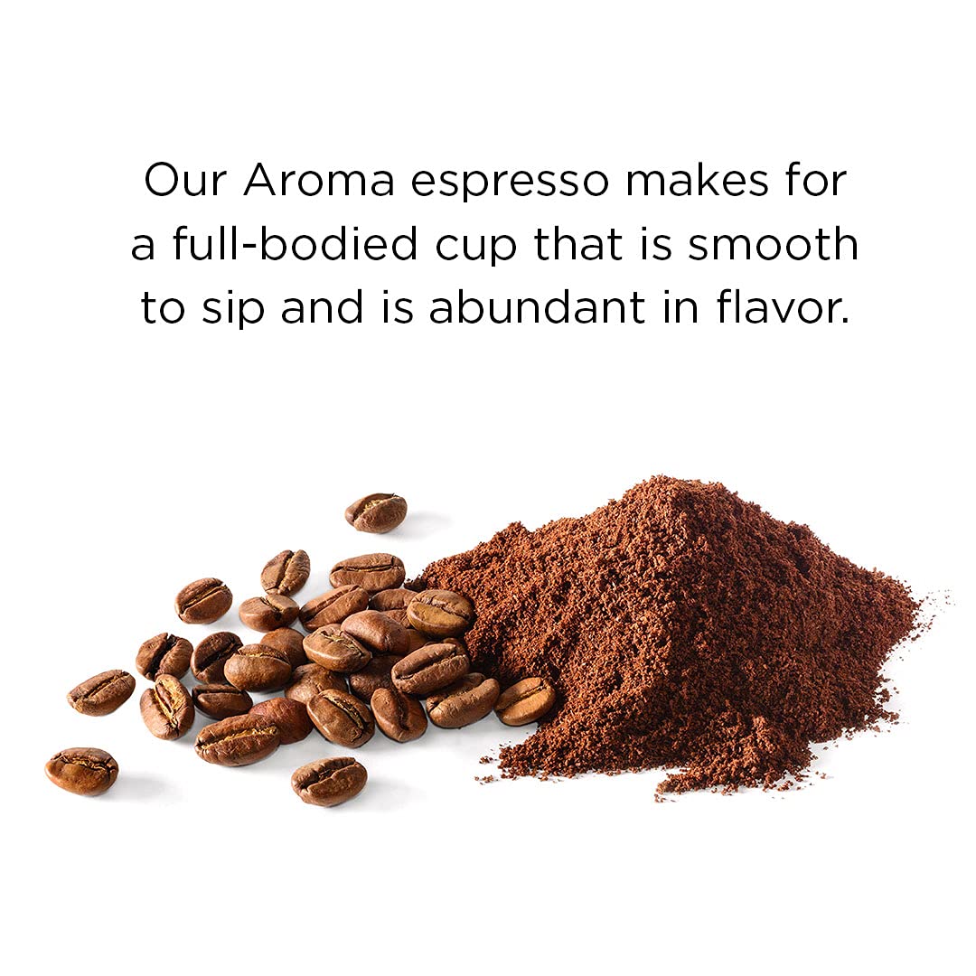 CAFFE CONTEMPO Ground Espresso, Aroma Blend, Dark Roast, 16 Ounce, Fine Grind