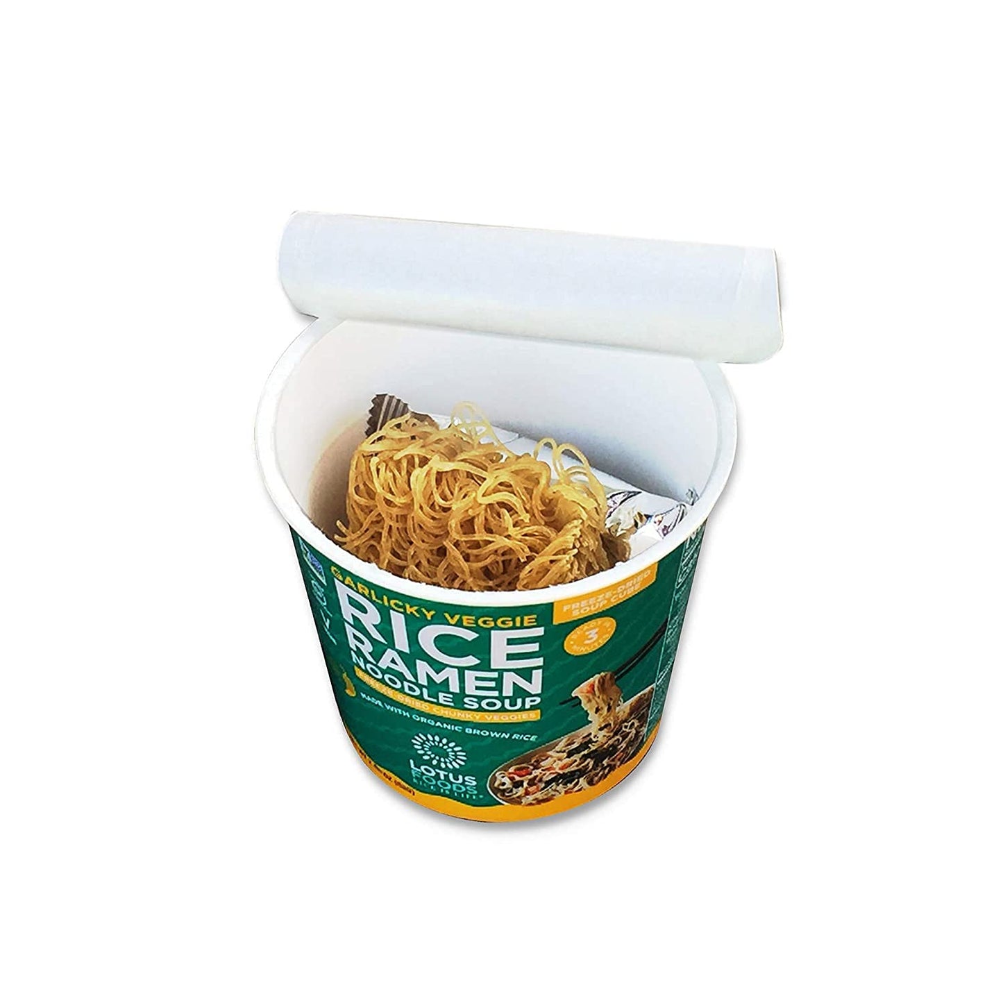 Lotus Foods Organic Garlicky Veggie Rice Ramen Noodle Soup - Ramen Noodles, Cup Of Noodles, Instant Ramen Bowl, Made With Organic Brown Rice - 1.94 Oz Cups (Pack Of 6)