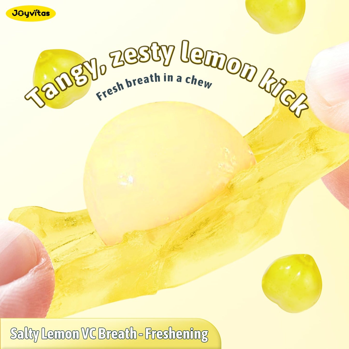 Joyvitas Peelable Gummy VC Lemon Candy - Low Sugar, Individually Wrapped, Resealable Snacks, 3.17oz (Pack of 8)