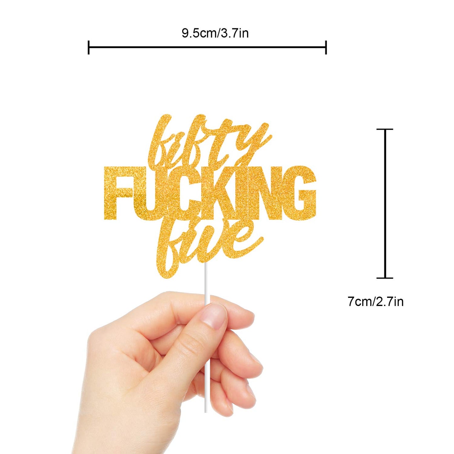 Fifty Five Gold Glitter Cake Toppers 55 Years Old 55Th Birthday Anniversary Party Decorations Supplies