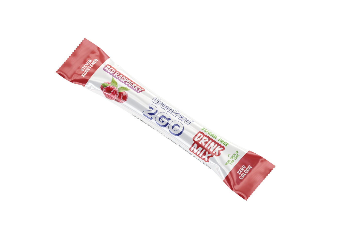 Gramzero 2Go Sticks - Red Raspberry, Zero Calorie Sugar Free Drink Mix, Stevia Sweetened, Great For Nutrition Club Loaded Tea To