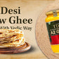 Tdn Fresh A2 Cow Ghee - 500Ml Glass Bottle, Nddb A2 Lab Certified, A2 Ghee Bilona Method, A2 Organic Cow Ghee, Grassfed, Cultured Enhanced & Traditional Ghee, Curd Churned A2 Ghee, A2 Pure Ghee