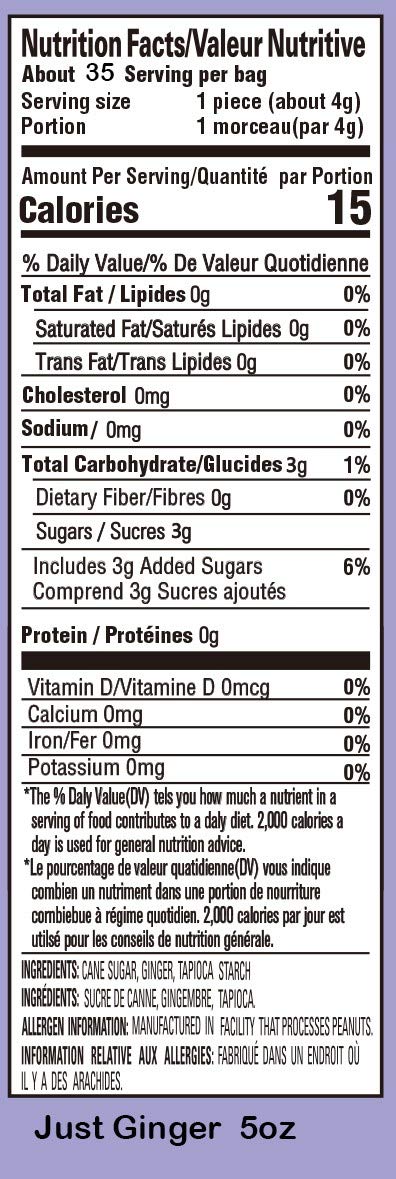 Gem Gem Ginger Candy Chewy Ginger Chews (Original, 5.0Oz, Pack Of 6)