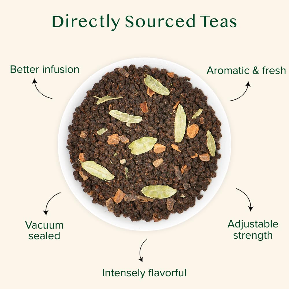 VAHDAM Masala Chai Tea - Loose Leaf 170+ Cups (340g/12oz) Blend of Black Tea with Cinnamon  Cardamom  Cloves & Black Pepper | Vacuum Sealed Pack