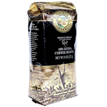Royal Kona 10% Kona Coffee Blend, Roy'S Pacific Roast, Ground, 8 Ounce Bag