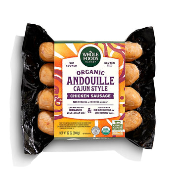 Whole Foods Market, Chicken Sausage Andouille Organic Step 3, 12 Ounce