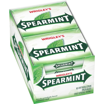 WRIGLEYS SPEARMINT Chewing Gum Bulk Pack, 15 Stick (Pack of 10)