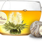 Creano Blooming Tea - Teelini - Tea Flowers In Cup Size - Gift Set In Wooden Tea Box - 12 Pcs In 4 Varieties - White Tea