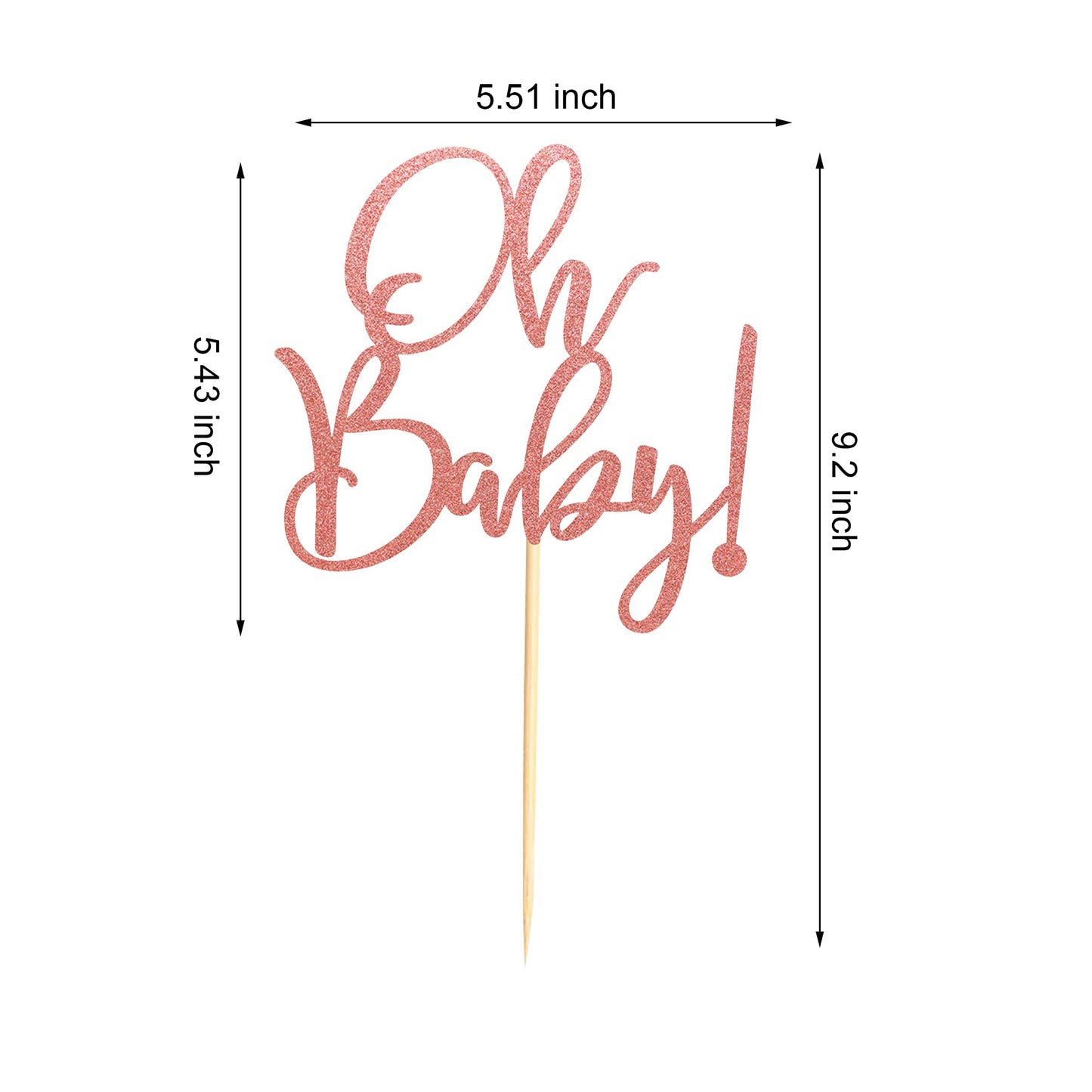 Arthsdite Oh Baby Cake Toppers Baby Shower Cake Picks For Celebrating Baby Shower Kids Birthday Party Decoration Supplies - Rose