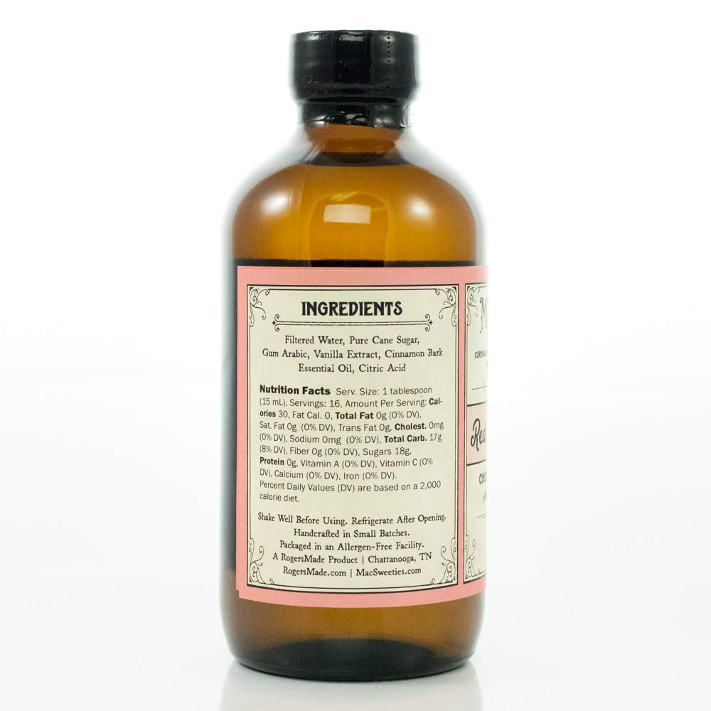 MacSweeties Cocktail Syrups - Red Hot Cinnamon Flavor - 8 Fl Oz Bottle