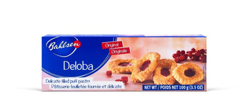 Bahlsen Deloba Red Currant Cookies (1 box) - Sweet & delicate, buttery puff pastries with light crispy layers and red currant fi