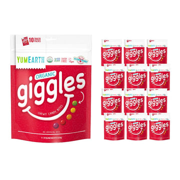 Yumearth Organic Giggles Chewy Candy - Allergy Friendly, No Dyes, Non Gmo, Gluten Free, Fruit Flavored, Vegan Candy Snacks With