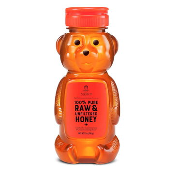 Nates 100% Pure, Raw & Unfiltered Honey - Award-Winning Taste, 12oz. Honey Bear Bottle