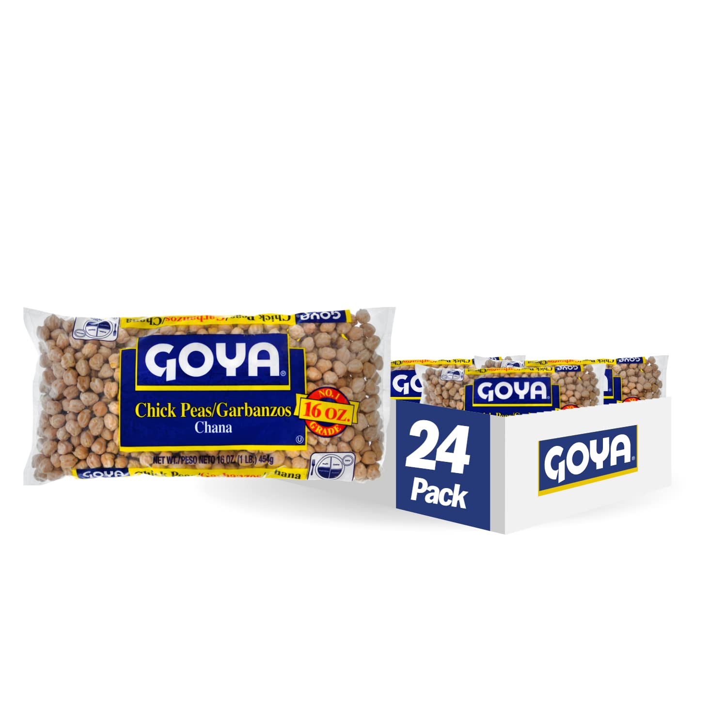 Goya Foods Chick Peas, Garbanzo Beans, Dry, 16 Ounce (Pack Of 24)