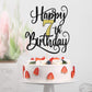Happy 7Th Birthday Cake Topper, 7 Birthday Party Cake Decorations (Black And Gold Flashes, 7Th)