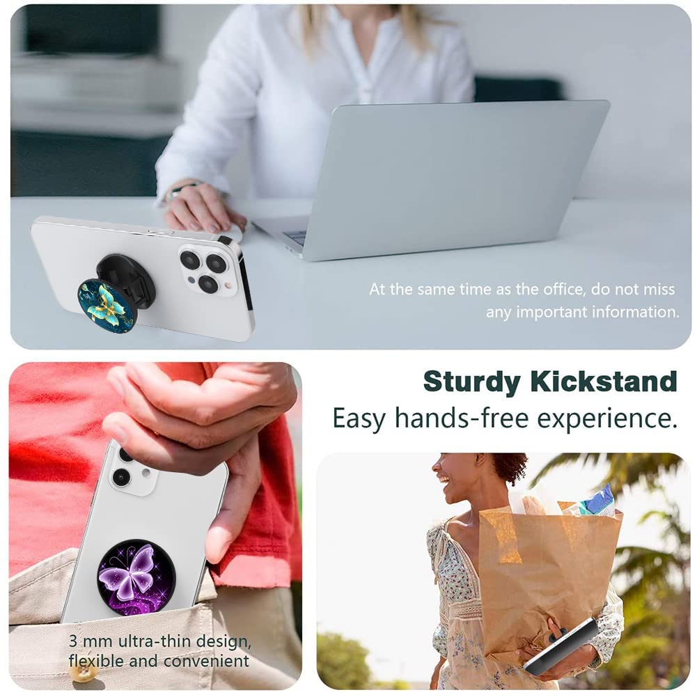 Dabubu 2 Pack Phone Finger Expanding Stand Holder Kickstand Hand Grip Widely Compatible With Almost All Phones And Cases- Purple