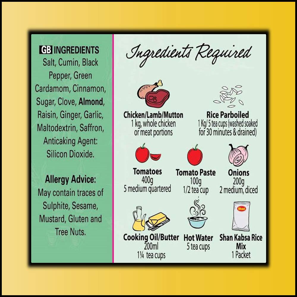 Shan Kabsa Rice Arabic Seasoning Mix - Spice Powder for Meat Pilaf - 2.11 oz (Pack of 3) - Suitable for Vegetarians