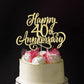 Arokippry Golden Glitter Happy 40Th Anniversary Cake Topper - Wedding Anniversary/Company Party / 40Th Birthday Party Decorations