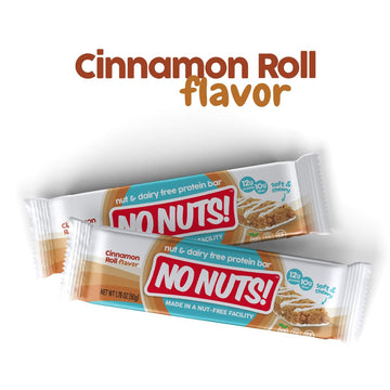 No Nuts! Cinnamon Roll Flavor Snack Bars - 100% Nut-Free Dairy Free Vegan Protein Bars, Protein + Energy Bars, Organic, Kosher,