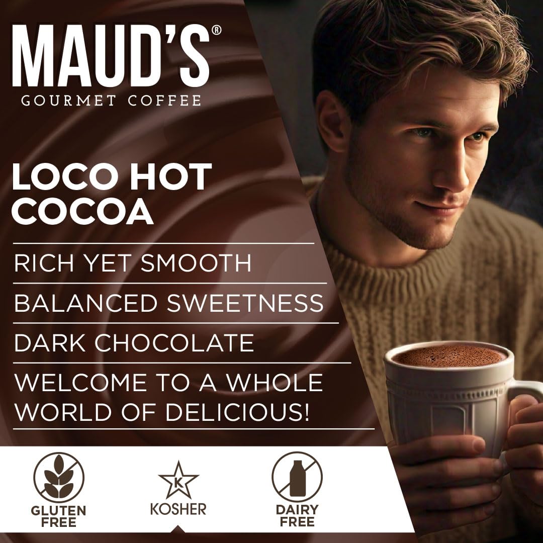 Maud'S Dark Hot Chocolate Pods, 18Ct. | Single Serve Gluten & Dairy Free Hot Cocoa | 100% California Blended Hot Chocolate | Sol