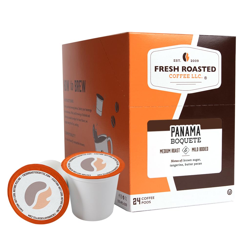 Fresh Roasted Coffee, Panama Boquete, Medium Roast, Kosher, K-Cup Compatible, 24 Pods