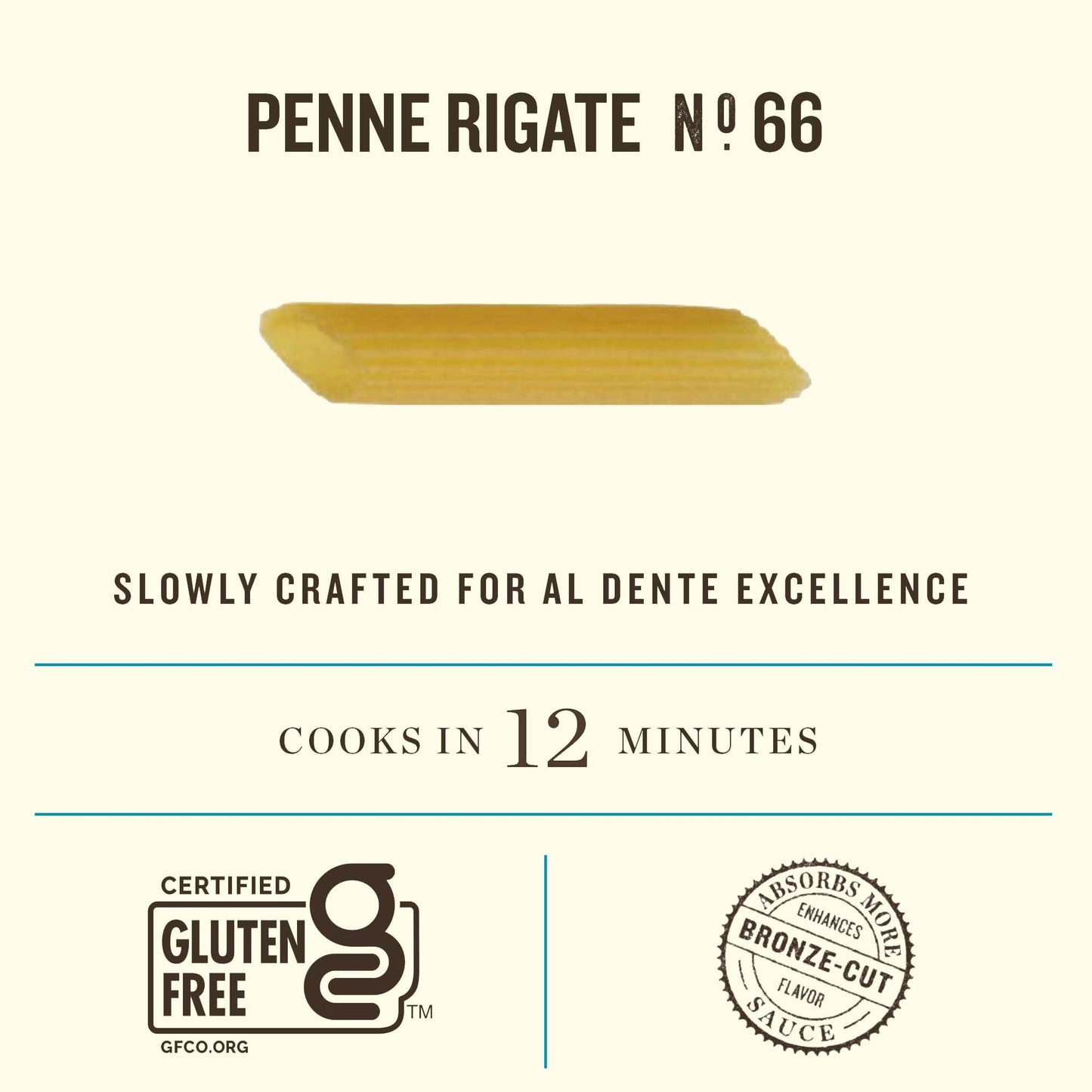 Rummo Gluten Free Penne Rigate N.66 - Gluten Free Pasta, Made with Corn & Rice, Penne Pasta Noodles, Pasta from Italy - 12 Ounce