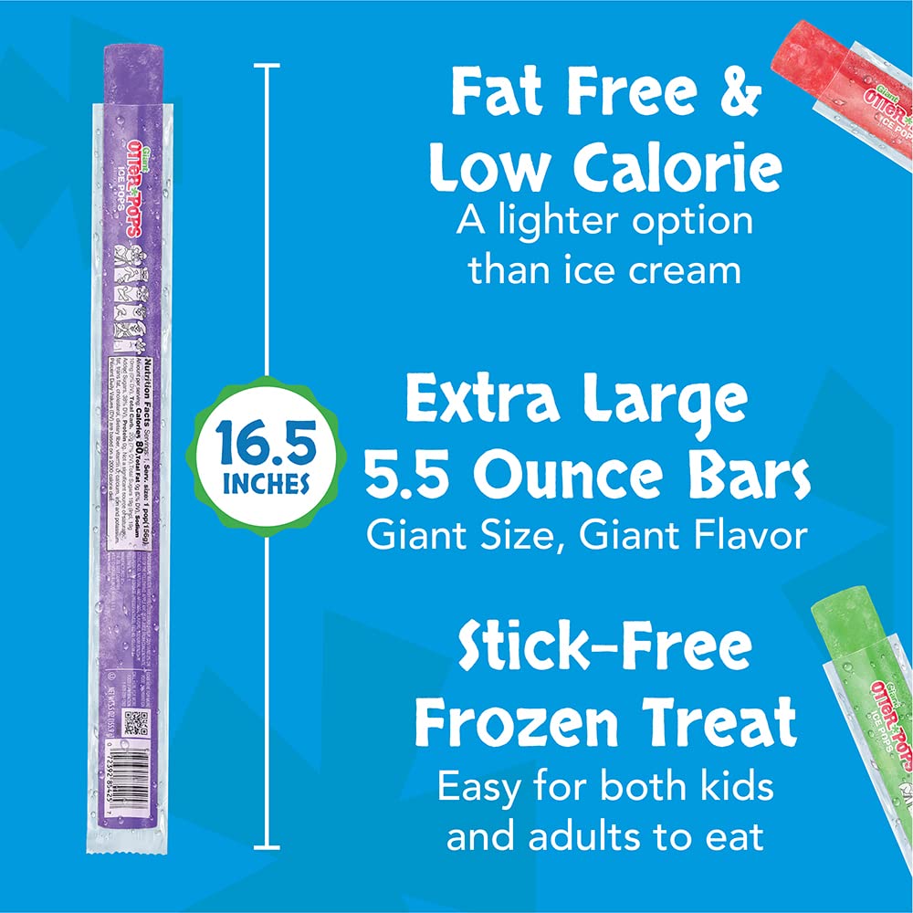 Otter Pops, Giant Original 55Oz, 27 Ice Pops, Six Zippy Flavors