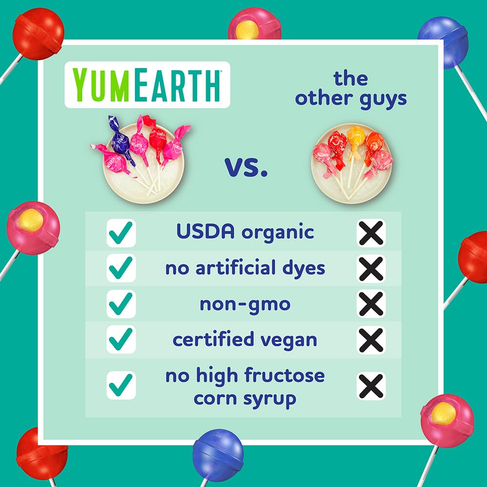 Yumearth Organic Duo Pops, Lollipops With Fruit Chew Centers - Allergy Friendly (Top 9 Free), No Artificial Dyes Or Flavors, Non