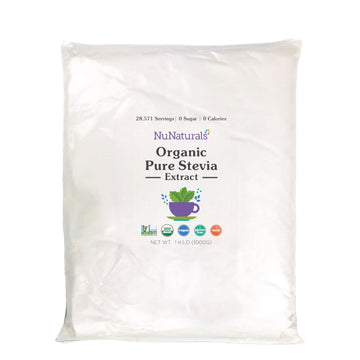Nunaturals Organic Pure Stevia Extract | 100% Stevia No Fillers | Keto Sugar-Free Powdered Sweetener | Plant-Based Sugar Substit