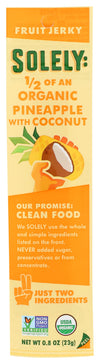 Solely 1/2 of an Organic Pineapple with Coconut Fruit Jerky, Just 2 Ingredients, No Preservatives, No Added Sugar, Kosher, USDA 