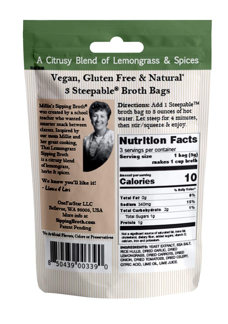 Millie'S Sipping Broth Steepable Vegetable Broth With Savory Seasonings For Snack Urges | Vegan, Keto, Gluten Free, Intermittent