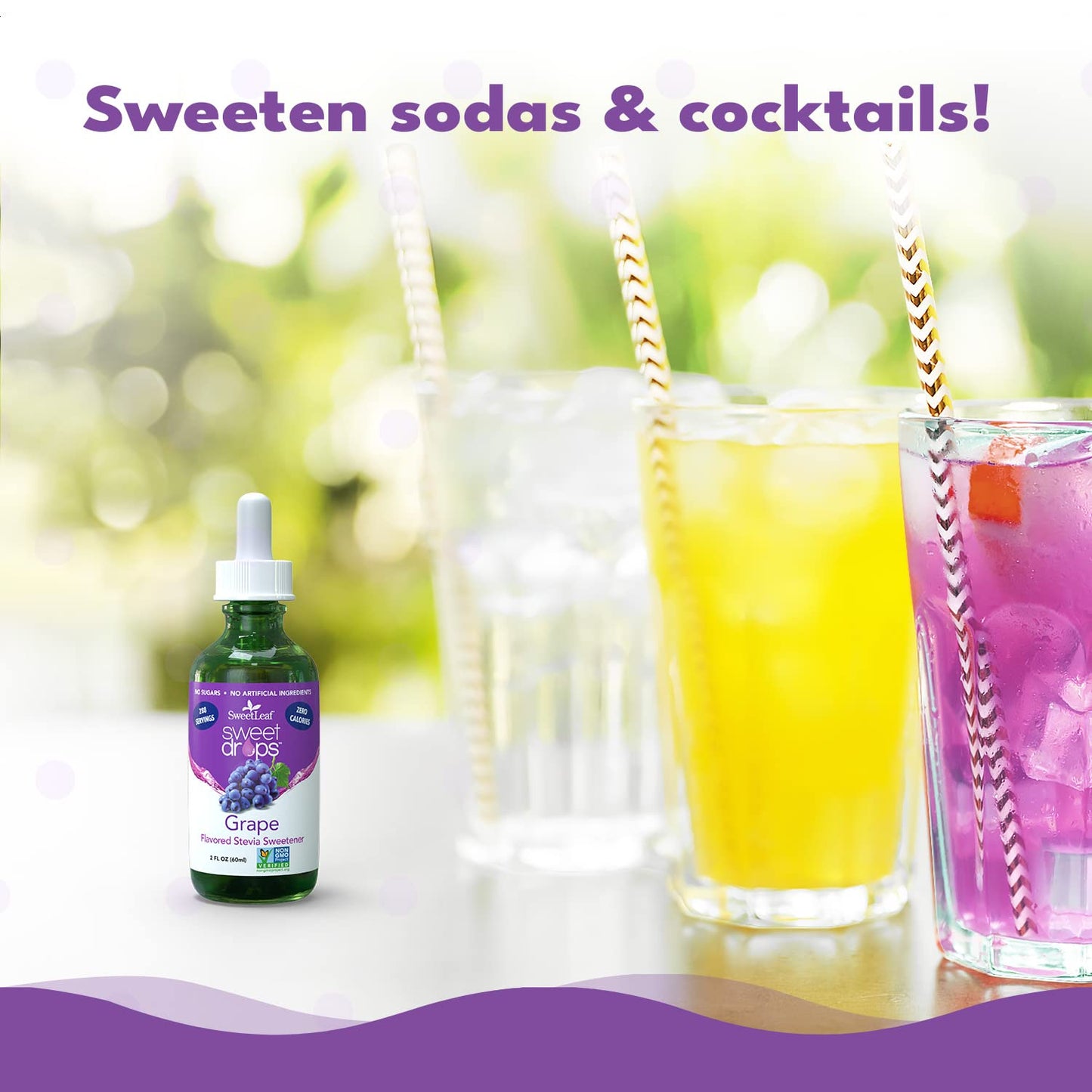 Sweetleaf Stevia Sweet Drops Grape - Liquid Stevia Drops Sweetener, Zero Calorie, Non-Gmo Stevia Liquid Sugar Substitute For Sug